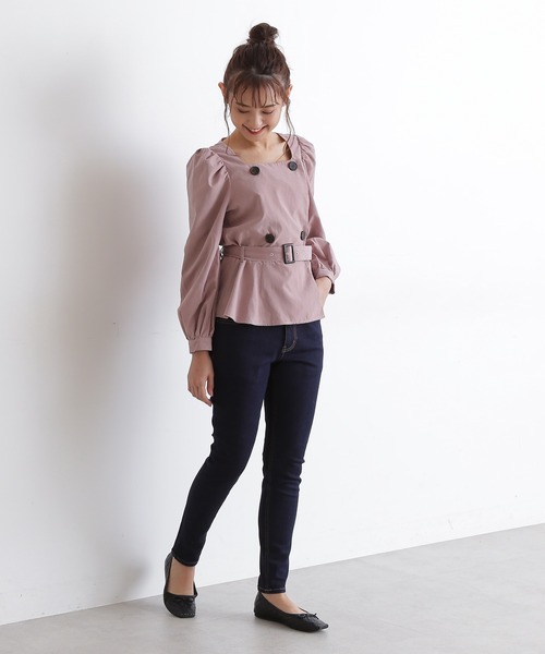 FREE'S MART（フリーズマート）の「【Sシリーズ対応】◇ハイウエストボタンフライスキニーデニムパンツ（デニムパンツ・レディース・ブラック系その他/ワンウォッシュ/ライトインディゴブルー・SMALL/X-SMALL/MEDIUM）」の15枚目の写真