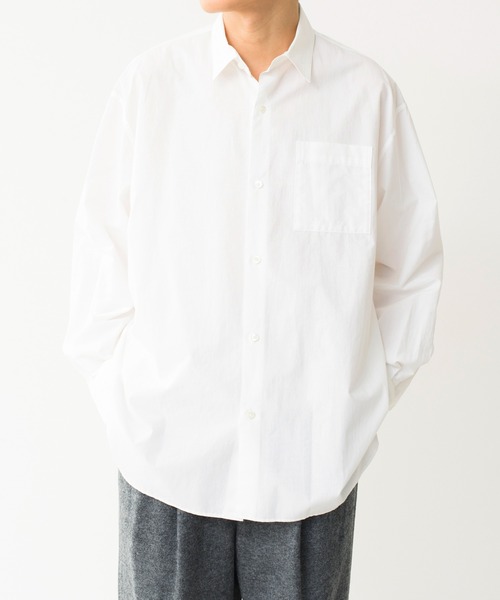 Blanc YM(ブランワイエム)の「Blanc YM ブランワイエム / Cotton Wide Shirt コットン オーバーサイズ 長袖ワイドシャツ / BL-21A-CWC(シャツ/ブラウス・メンズ・ホワイト・MEDIUM/SMALL)」の5枚目の写真