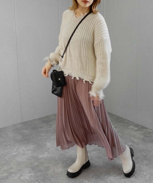 minia（ミニア）の「トラックソールミドルブーツ　◆（ブーツ・レディース・ブラック/ダークブラウン/アイボリー・LL/S/M/L）」の17枚目の写真