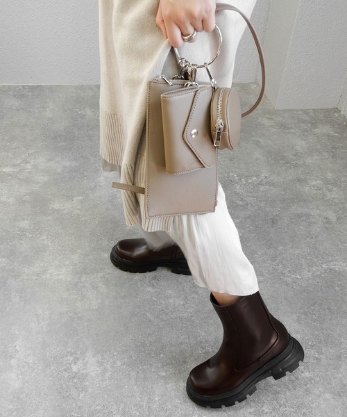 minia（ミニア）の「トラックソールミドルブーツ　◆（ブーツ・レディース・ブラック/ダークブラウン/アイボリー・LL/S/M/L）」の6枚目の写真