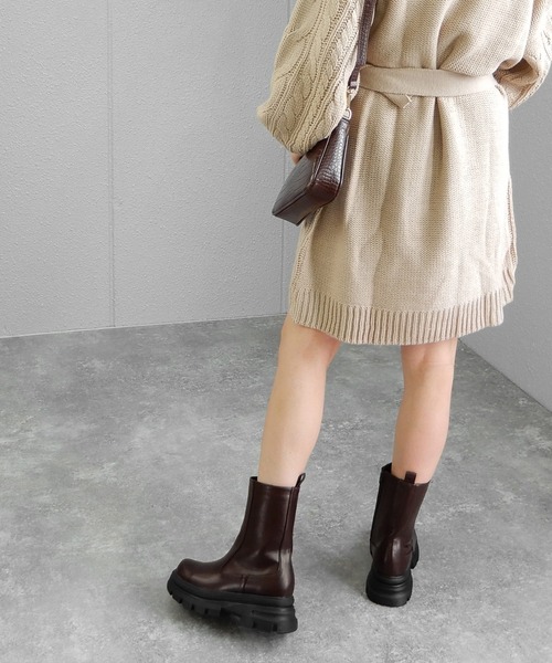 minia（ミニア）の「トラックソールミドルブーツ　◆（ブーツ・レディース・ブラック/ダークブラウン/アイボリー・LL/S/M/L）」の21枚目の写真