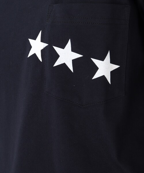 BASECONTROL（ベースコントロール）の「◆吸水速乾 ポケットスタープリント 長袖Tシャツ（Tシャツ/カットソー・レディース・ライトブルー/ブラック/ネイビー/アイボリー/ピンク系・01/02/03）」の16枚目の写真