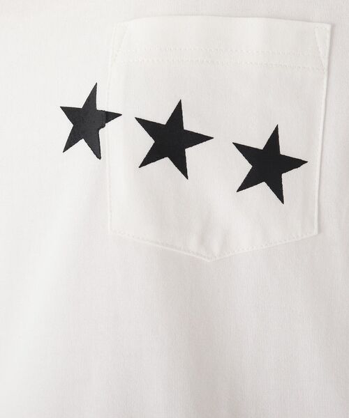 BASECONTROL（ベースコントロール）の「◆吸水速乾 ポケットスタープリント 長袖Tシャツ（Tシャツ/カットソー・レディース・ライトブルー/ブラック/ネイビー/アイボリー/ピンク系・01/02/03）」の7枚目の写真