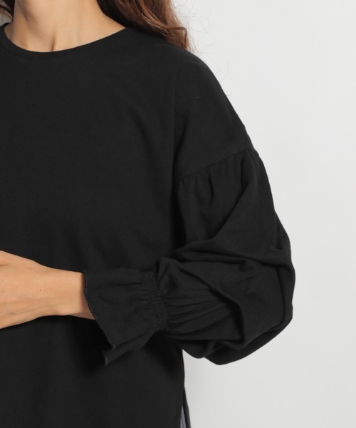 セール】[WEB限定]袖ギャザータックプルオーバー（Tシャツ