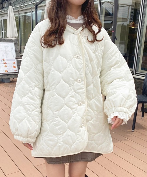 apres jour（アプレジュール）の「袖ボリュームキルティングブルゾン【ZOZOTOWN限定アイテム】（ブルゾン・レディース・モカ/アイボリー/ライトベージュ・X-LARGE/フリー）」の6枚目の写真