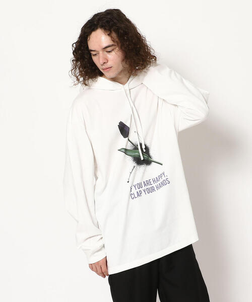 AZUMA（アズマ）の「【別注】AZUMA. /アズマ/ITULIP＆CCIGARETTE　PK（パーカー・メンズ・ブラック/ホワイト・FREE）」の4枚目の写真