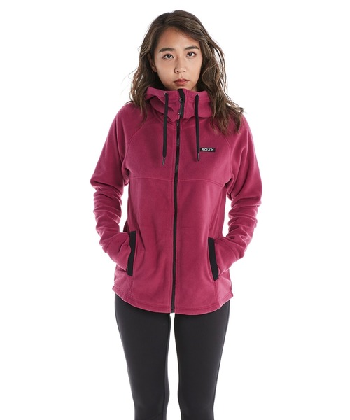 ROXY(ロキシー)の「WARM GIRL/ロキシーハイネックフリースジップアップパーカー(パーカー・レディース・ピンク/チャコールグレー/ホワイト・MEDIUM/LARGE/SMALL)」の3枚目の写真