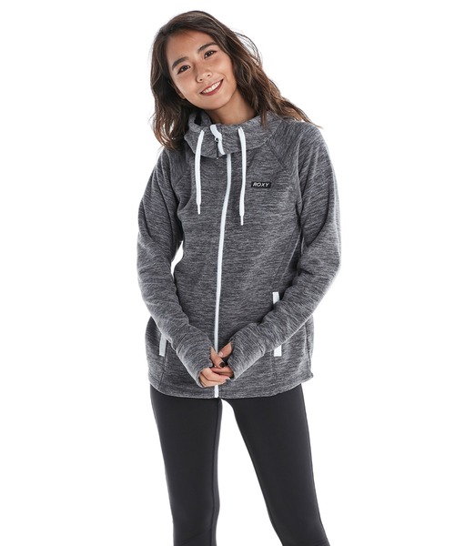 ROXY(ロキシー)の「WARM GIRL/ロキシーハイネックフリースジップアップパーカー(パーカー・レディース・ピンク/チャコールグレー/ホワイト・MEDIUM/LARGE/SMALL)」の2枚目の写真
