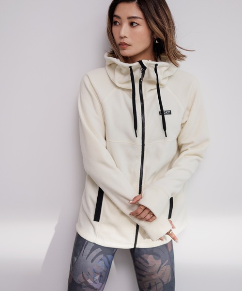 ROXY(ロキシー)の「WARM GIRL/ロキシーハイネックフリースジップアップパーカー(パーカー・レディース・ピンク/チャコールグレー/ホワイト・MEDIUM/LARGE/SMALL)」の5枚目の写真