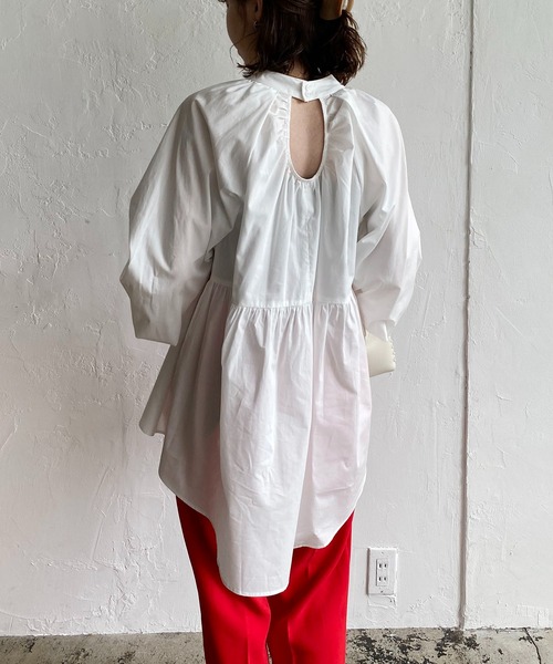 CAPRICIEUX LE'MAGE（カプリシューレマージュ）の「後ろ開きブラウス（シャツ/ブラウス・レディース・ホワイト/ブラック/グリーン・FREE）」の9枚目の写真