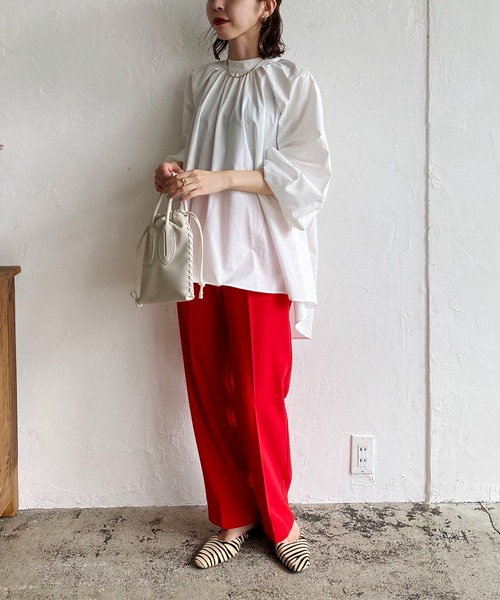 CAPRICIEUX LE'MAGE（カプリシューレマージュ）の「後ろ開きブラウス（シャツ/ブラウス・レディース・ホワイト/ブラック/グリーン・FREE）」の5枚目の写真