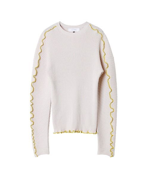 LE CIEL BLEU（ルシェルブルー）の「Mellow Rib Knit Tops（ニット/セーター・レディース・ホワイト/チャコールグレー/ラベンダー・36）」の5枚目の写真