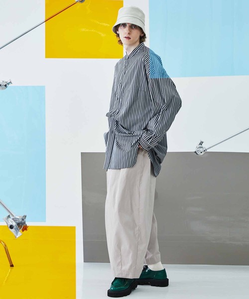 MAISON SPECIAL（メゾンスペシャル）の「《ユニセックスアイテム》シャンブレーギャバ3タックバルーンパンツ 【MAISON SPECIAL/メゾンスペシャル】（その他パンツ・メンズ・ブラック/グレー/カーキ・0/1）」の5枚目の写真