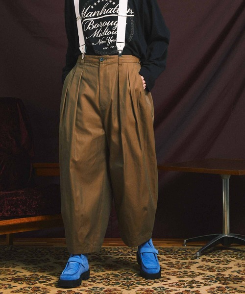 MAISON SPECIAL（メゾンスペシャル）の「《ユニセックスアイテム》シャンブレーギャバ3タックバルーンパンツ 【MAISON SPECIAL/メゾンスペシャル】（その他パンツ・メンズ・ブラック/グレー/カーキ・0/1）」の4枚目の写真