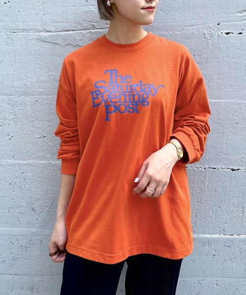 PAGEBOY(ページボーイ)の「【THE SATURDAY EVENING POST】ビンテージロンT(Tシャツ/カットソー・レディース・ホワイト/オレンジ・FREE)」の5枚目の写真