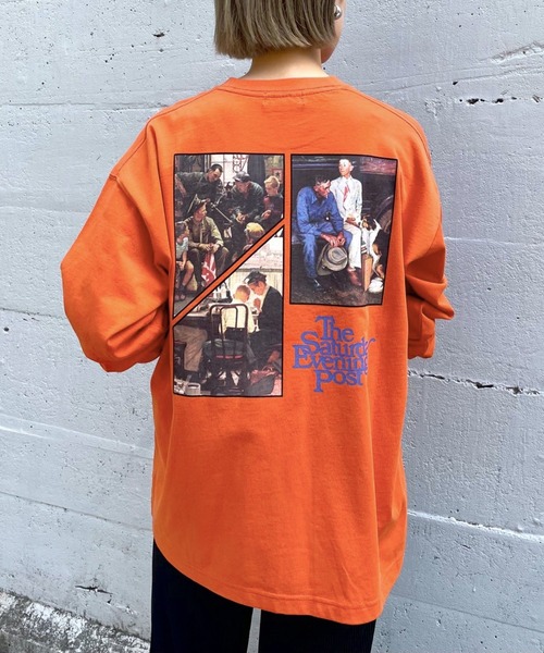 PAGEBOY(ページボーイ)の「【THE SATURDAY EVENING POST】ビンテージロンT(Tシャツ/カットソー・レディース・ホワイト/オレンジ・FREE)」の6枚目の写真