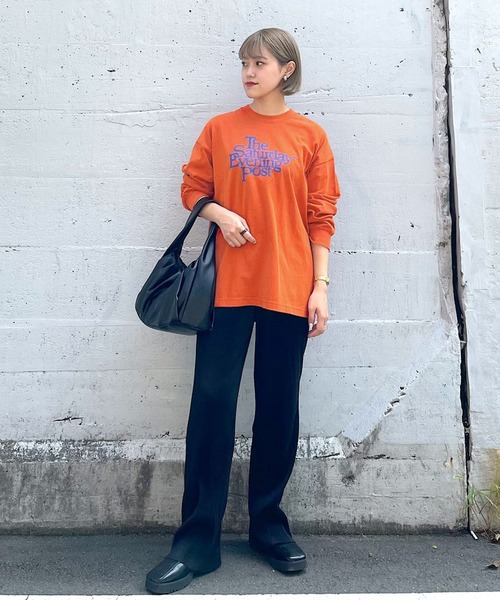 PAGEBOY(ページボーイ)の「【THE SATURDAY EVENING POST】ビンテージロンT(Tシャツ/カットソー・レディース・ホワイト/オレンジ・FREE)」の7枚目の写真