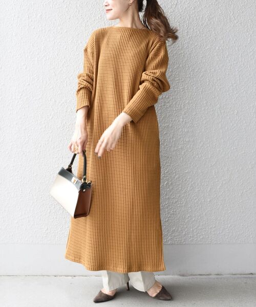 SHIPS（シップス）の「【WEB限定】2WAYビッグワッフルワンピース