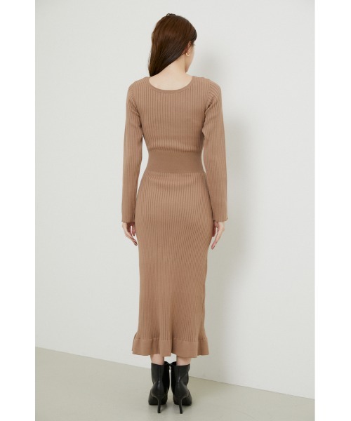 【高額売筋】 ロングスリーブ2WAYカシュクールニットワンピース（ワンピース ワンピース