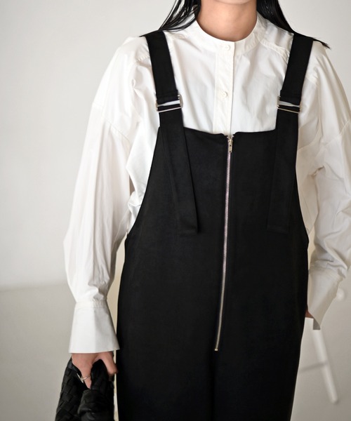 Marient（マリエント）の「エコスウェードサロペットPT/オールインワン（サロペット/オーバーオール・レディース・チャコール/ブラック・FREE）」の3枚目の写真