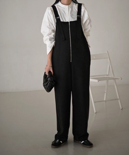 Marient（マリエント）の「エコスウェードサロペットPT/オールインワン（サロペット/オーバーオール・レディース・チャコール/ブラック・FREE）」の8枚目の写真