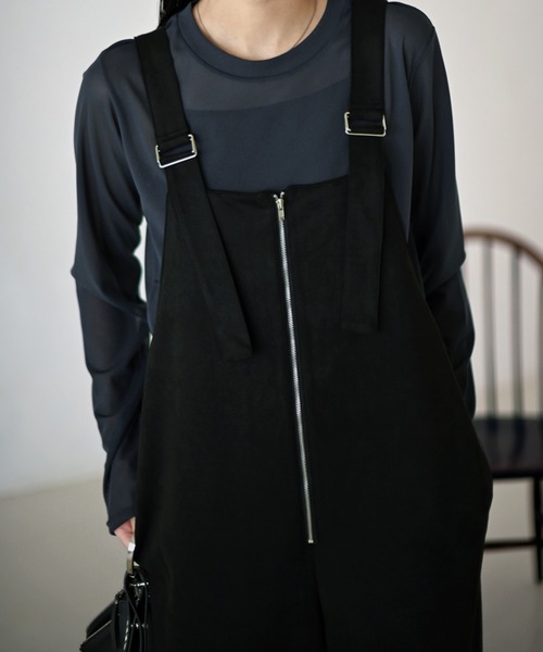 Marient（マリエント）の「エコスウェードサロペットPT/オールインワン（サロペット/オーバーオール・レディース・チャコール/ブラック・FREE）」の12枚目の写真