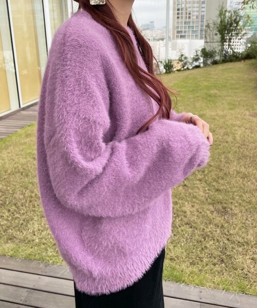 THE SHOP TK （ザ ショップ ティーケー ）の「◆シャギーニット（ニット/セーター・レディース・チャコールグレー/サンドベージュ/パープル系4・12/13/14）」の8枚目の写真