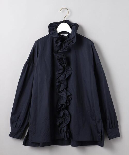 TOUJOURS(トゥジュー)の「<TOUJOURS(トゥジュー)>ラッフル シャツ ■■■(シャツ/ブラウス・レディース・ホワイト/ネイビー・1)」の2枚目の写真