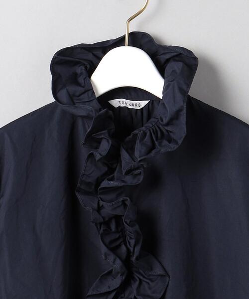 TOUJOURS(トゥジュー)の「<TOUJOURS(トゥジュー)>ラッフル シャツ ■■■(シャツ/ブラウス・レディース・ホワイト/ネイビー・1)」の4枚目の写真