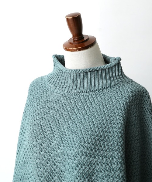 osharewalker（オシャレウォーカー）の「『鹿の子編みハイネックニット』（ニット/セーター・レディース・ブラック/アイボリー/ミント/ラベンダー/イエロー・FREE）」の7枚目の写真