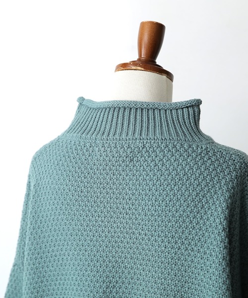 osharewalker（オシャレウォーカー）の「『鹿の子編みハイネックニット』（ニット/セーター・レディース・ブラック/アイボリー/ミント/ラベンダー/イエロー・FREE）」の8枚目の写真