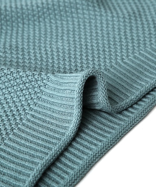 osharewalker（オシャレウォーカー）の「『鹿の子編みハイネックニット』（ニット/セーター・レディース・ブラック/アイボリー/ミント/ラベンダー/イエロー・FREE）」の10枚目の写真