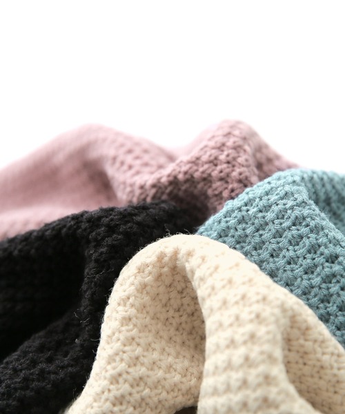 osharewalker（オシャレウォーカー）の「『鹿の子編みハイネックニット』（ニット/セーター・レディース・ブラック/アイボリー/ミント/ラベンダー/イエロー・FREE）」の12枚目の写真