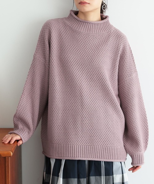 鹿の子編みハイネックニット』（ニット/セーター）｜osharewalker