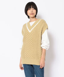 EACH. | EACH (イーチ) LOW-GAUGE CABLE KNIT VEST(ニット/セーター)