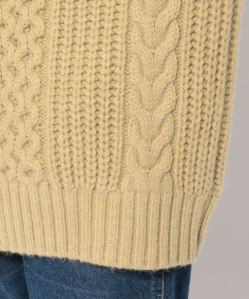 EACH.（イーチ）の「EACH (イーチ) LOW-GAUGE CABLE KNIT VEST（ニット/セーター・レディース・ベージュ/ブラウン/ピンク・FREE）」の8枚目の写真