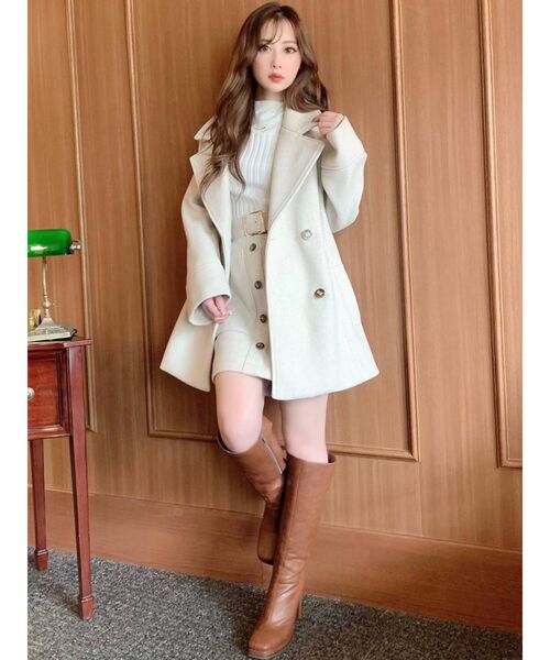 RESEXXY（リゼクシー）の「リブハイネックニットトップス（ニット/セーター・レディース・ホワイト/ブラック/オレンジ/モカ・FREE）」の6枚目の写真