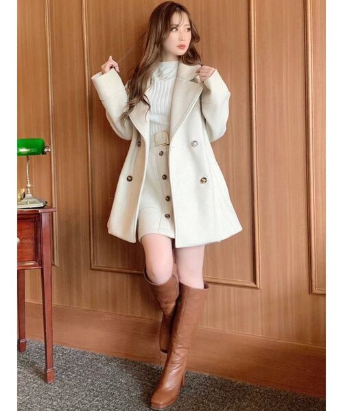 RESEXXY（リゼクシー）の「リブハイネックニットトップス（ニット/セーター・レディース・ホワイト/ブラック/オレンジ/モカ・FREE）」の7枚目の写真