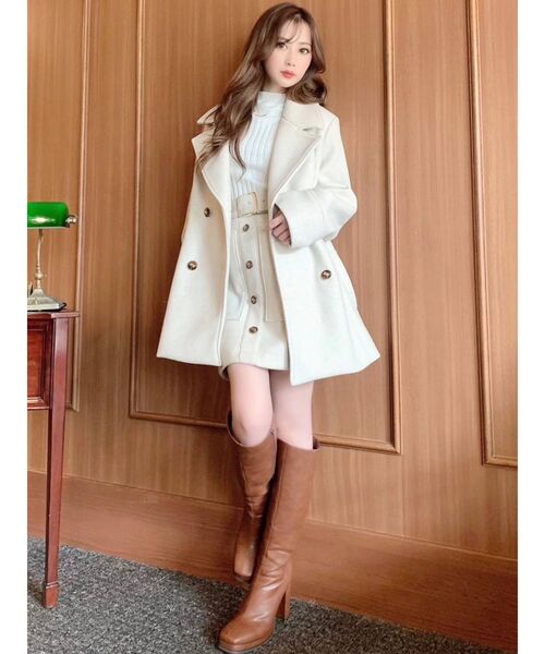 RESEXXY（リゼクシー）の「リブハイネックニットトップス（ニット/セーター・レディース・ホワイト/ブラック/オレンジ/モカ・FREE）」の8枚目の写真