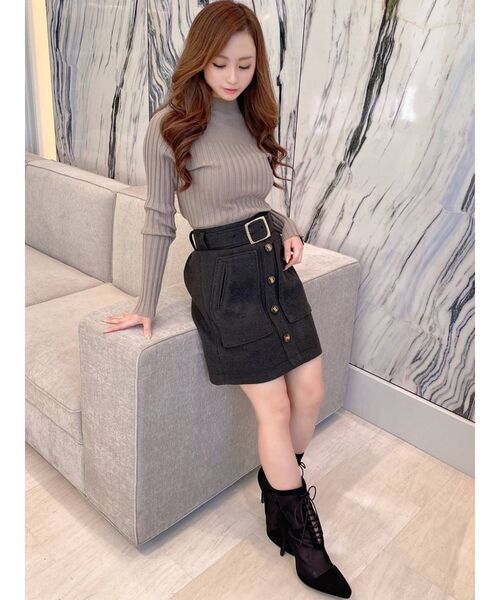 RESEXXY（リゼクシー）の「リブハイネックニットトップス（ニット/セーター・レディース・ホワイト/ブラック/オレンジ/モカ・FREE）」の14枚目の写真