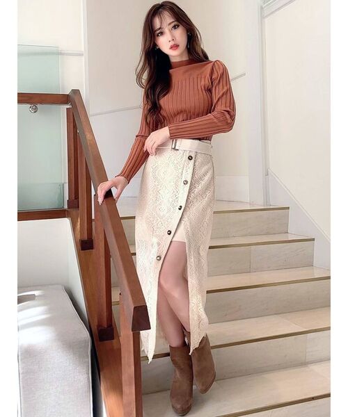 RESEXXY（リゼクシー）の「リブハイネックニットトップス（ニット/セーター・レディース・ホワイト/ブラック/オレンジ/モカ・FREE）」の22枚目の写真