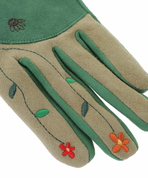 Jocomomola（ホコモモラ）の「【スマホ対応】鳥コラージュグローブ（手袋・レディース・ネイビー/マスタード・40）」の8枚目の写真