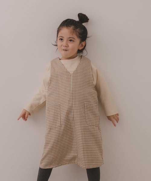 URBAN RESEARCH DOORS（アーバンリサーチドアーズ）の「キモウジャンパースカート(KIDS)（ジャンパースカート・キッズ・ベージュ/チェック・120/105/150/135）」の14枚目の写真