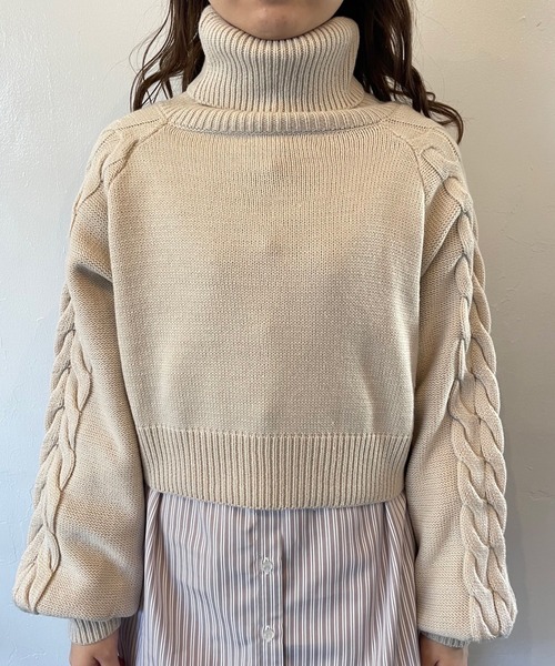 OLIVE des OLIVE（オリーブデオリーブ）の「タートルニット&チュニックset（Tシャツ/カットソー・レディース・ベージュ/オフホワイト/ミント・FREE）」の21枚目の写真