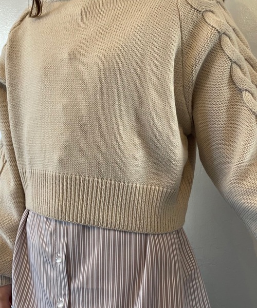 OLIVE des OLIVE（オリーブデオリーブ）の「タートルニット&チュニックset（Tシャツ/カットソー・レディース・ベージュ/オフホワイト/ミント・FREE）」の10枚目の写真