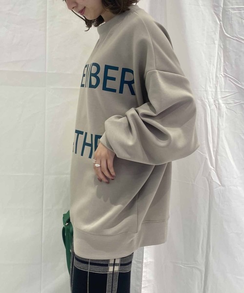 AS KNOW AS PINKY（アズノゥアズピンキー）の「BIGに伝えて想いをプルオーバー（スウェット・レディース・ホワイト/グレイッシュベージュ/グリーン/ブラック・FREE）」の15枚目の写真