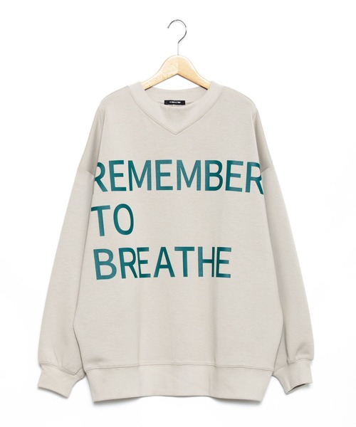 AS KNOW AS PINKY（アズノゥアズピンキー）の「BIGに伝えて想いをプルオーバー（スウェット・レディース・ホワイト/グレイッシュベージュ/グリーン/ブラック・FREE）」の9枚目の写真