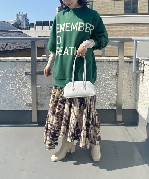 AS KNOW AS PINKY（アズノゥアズピンキー）の「BIGに伝えて想いをプルオーバー（スウェット・レディース・ホワイト/グレイッシュベージュ/グリーン/ブラック・FREE）」の16枚目の写真