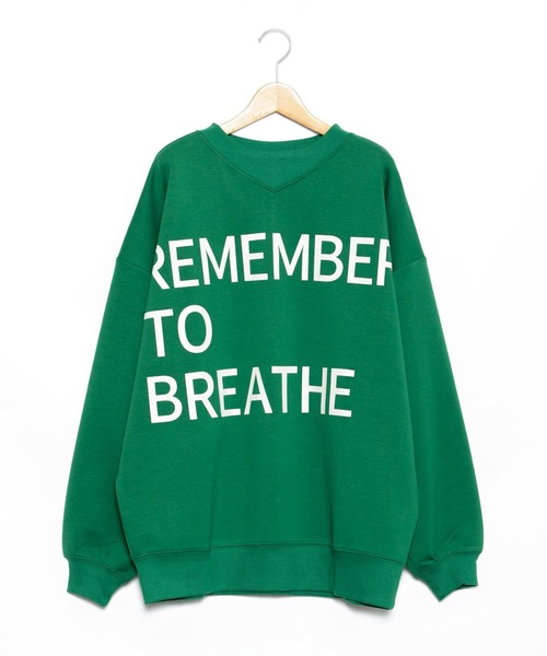 AS KNOW AS PINKY（アズノゥアズピンキー）の「BIGに伝えて想いをプルオーバー（スウェット・レディース・ホワイト/グレイッシュベージュ/グリーン/ブラック・FREE）」の12枚目の写真