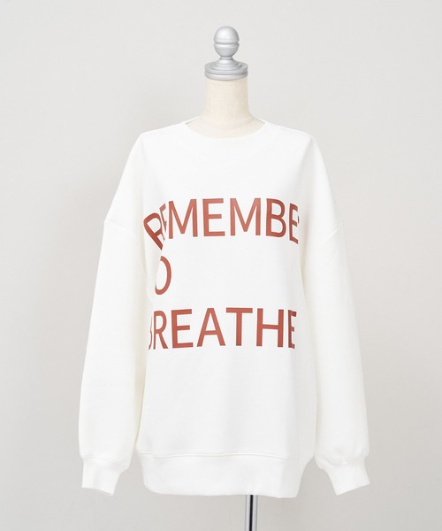 AS KNOW AS PINKY（アズノゥアズピンキー）の「BIGに伝えて想いをプルオーバー（スウェット・レディース・ホワイト/グレイッシュベージュ/グリーン/ブラック・FREE）」の6枚目の写真